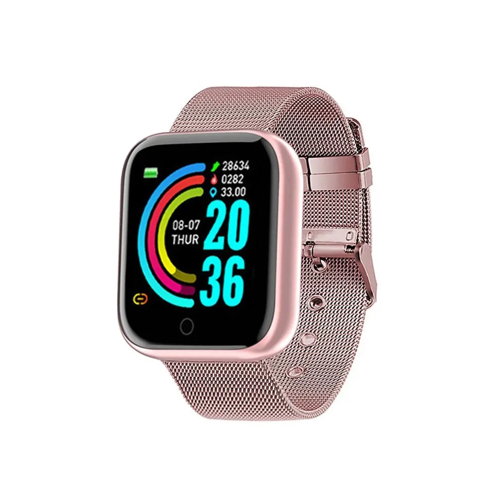 

2021 New Smart Watch Y68 Fitness Sport Smartwatch Steel Strip Activity Tracker With Heart Rate Blood Pressure For Men Women