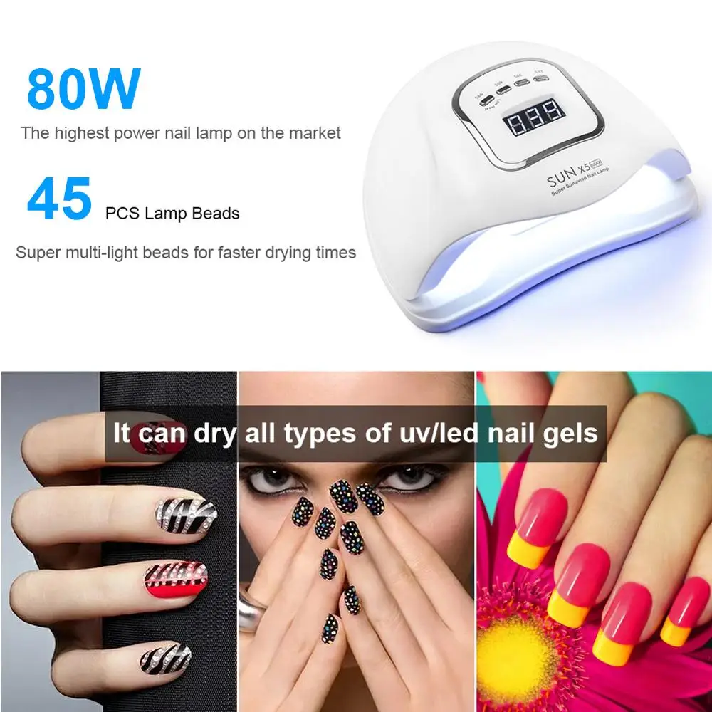 УФ светодиодный светильник для ногтей Сушилка 80 Вт/54 Вт/45 Вт льдинка маникюра