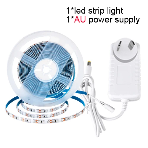 5 м супер яркий 2835 SMD Светодиодные ленты света+ 12V 24V 3A Питание 600/840/900/1020/1200 светодиодный s Диодная лента 4000K 3000K 10000K - Испускаемый цвет: AU Plug LED Tape Set