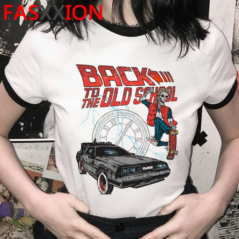 

Back To The Future время путешествия Графический женская футболка с забавным мультипликационным принтом летняя футболка с коротким рукавом с рису...
