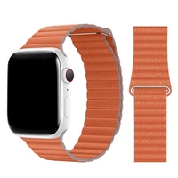 genuine leather watch band 38mm 40mm 42mm 44mm suitable for apple iwatch series 5 4 3 2 strap leather loop magnetic bracelet