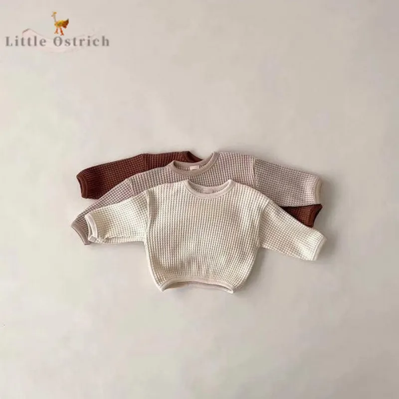 

Newborn Baby Boy Girl Flax Long Sleeve Plaid Hoodie Infant Toddler Child Top Spring Autumn Pullover Baby Clothes 9M-3T