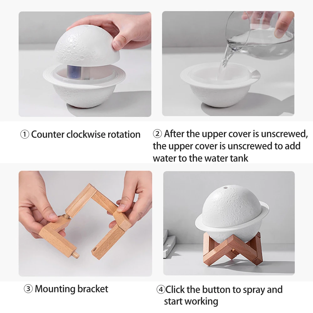 

Universe Planet Humidifier Usb Plug-in Electric Spray Home Humidification Moisturizing Water Meter Creative Led Night Light