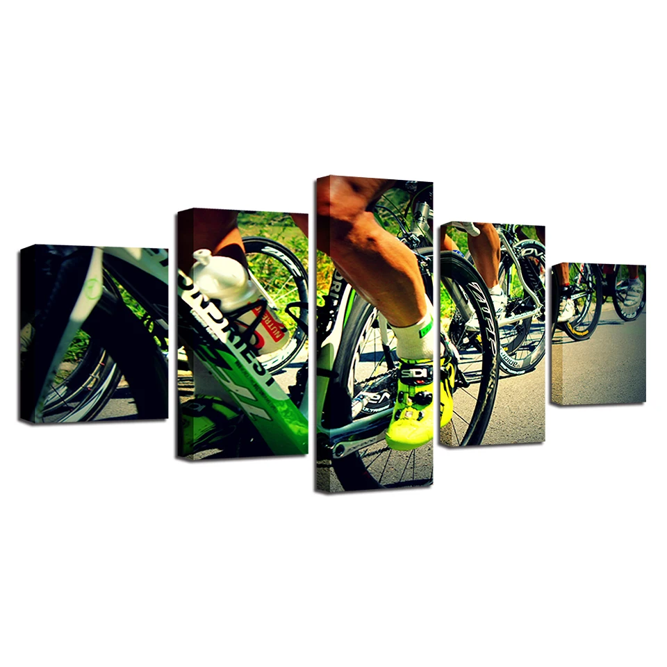 5 шт. велосипедные кросс кантри виды спорта картины для спортзала холст