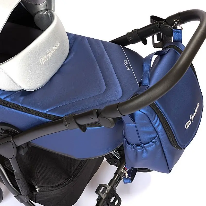 Прогулочная коляска Mr Sandman Apollo G детская из экокожи трансформер синяя для
