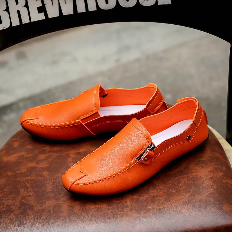 

Мужская обувь весна 2020 натуральная кожа Повседневные Легкие Простые Модные мягкие кожаные водонепроницаемые черные лоферы