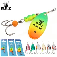 w p e spinner lure 1pcs 345 spoon fishing lure 6 8g9 5g13 4g brass copper metal treble hook bass lure fish tackle pesca