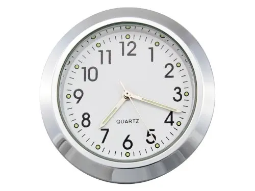 Мотоциклетные часы 22-24 мм серебристые из алюминиевого сплава хромированные с