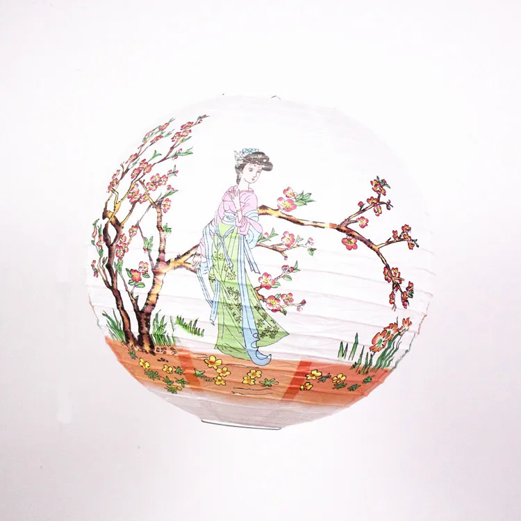 40 см 16 дюймов цветение сливы синий фарфор бамбук печатный китайский круглый