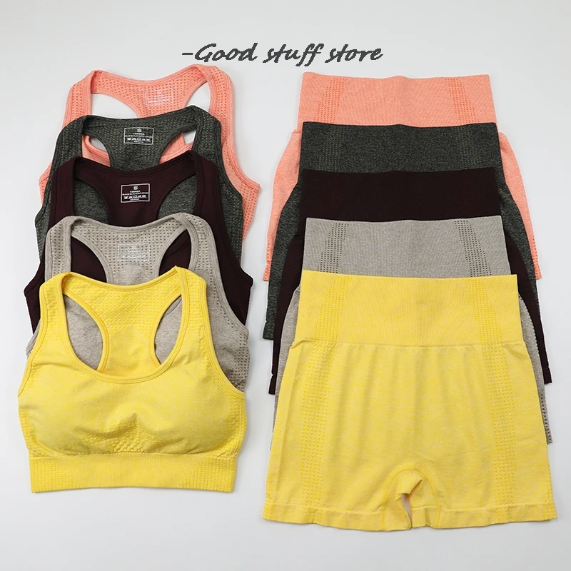 Новый цветной бесшовный комплект для йоги спортивная одежда женщин тренировок