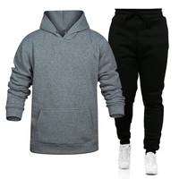 2021fallwinter mens suit fleece loose sweater and pants two piece running sports leisure tracksuit men outfit set men clothes