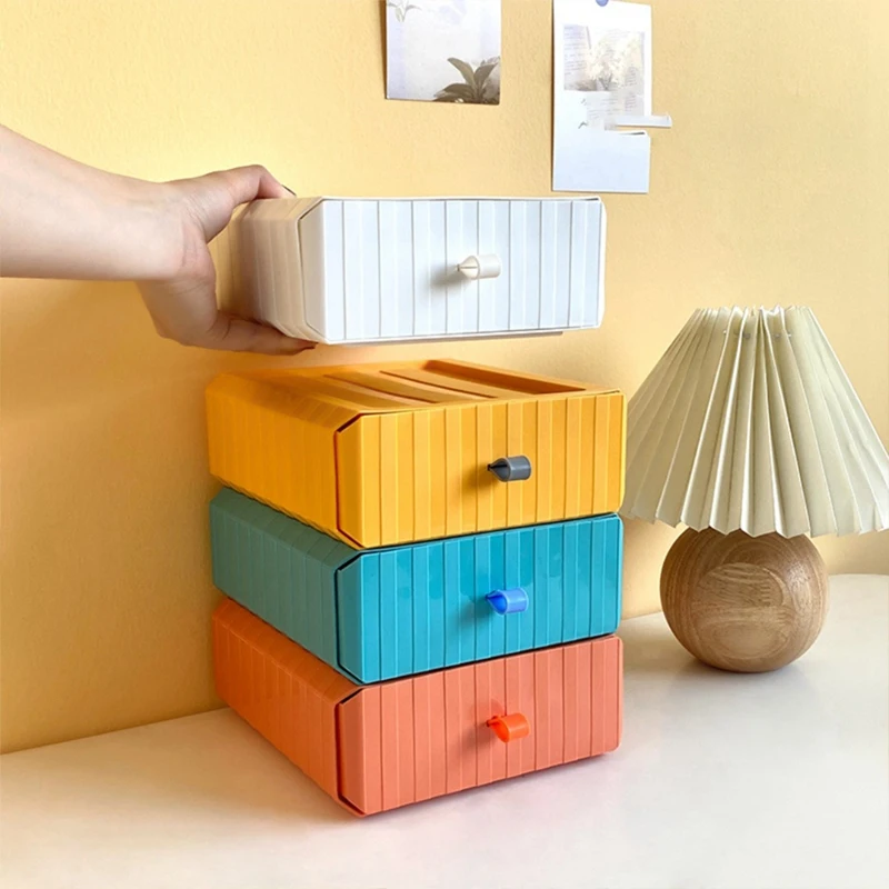 Настольный ящик для хранения Morandi цветной Модная Бытовая коробка косметики в