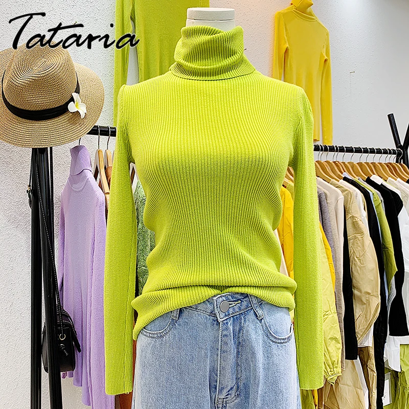 2022 зимние черные свитера для женщин свитер с высоким воротом Женский пуловер