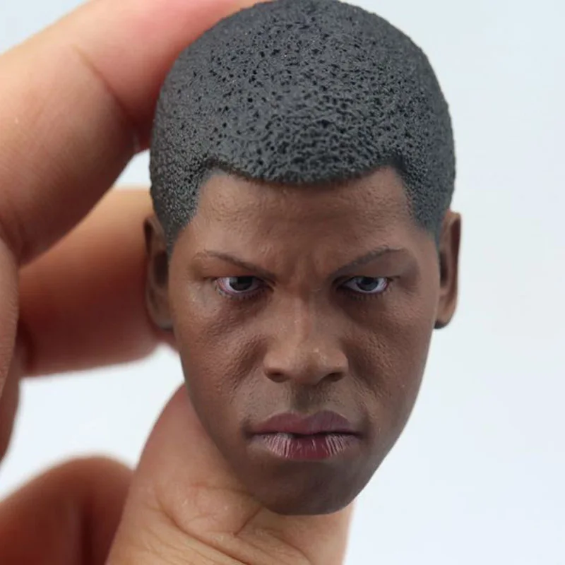 

1/6 Scale Finn Head Sculpt Black Male Soldier Head Carving Model Toy for 12in Action Figure Collection