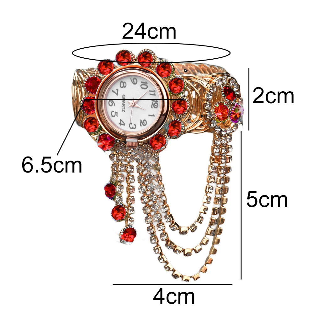 Роскошные женские часы Стразы с кисточкой и Круглым Циферблатом аналоговые