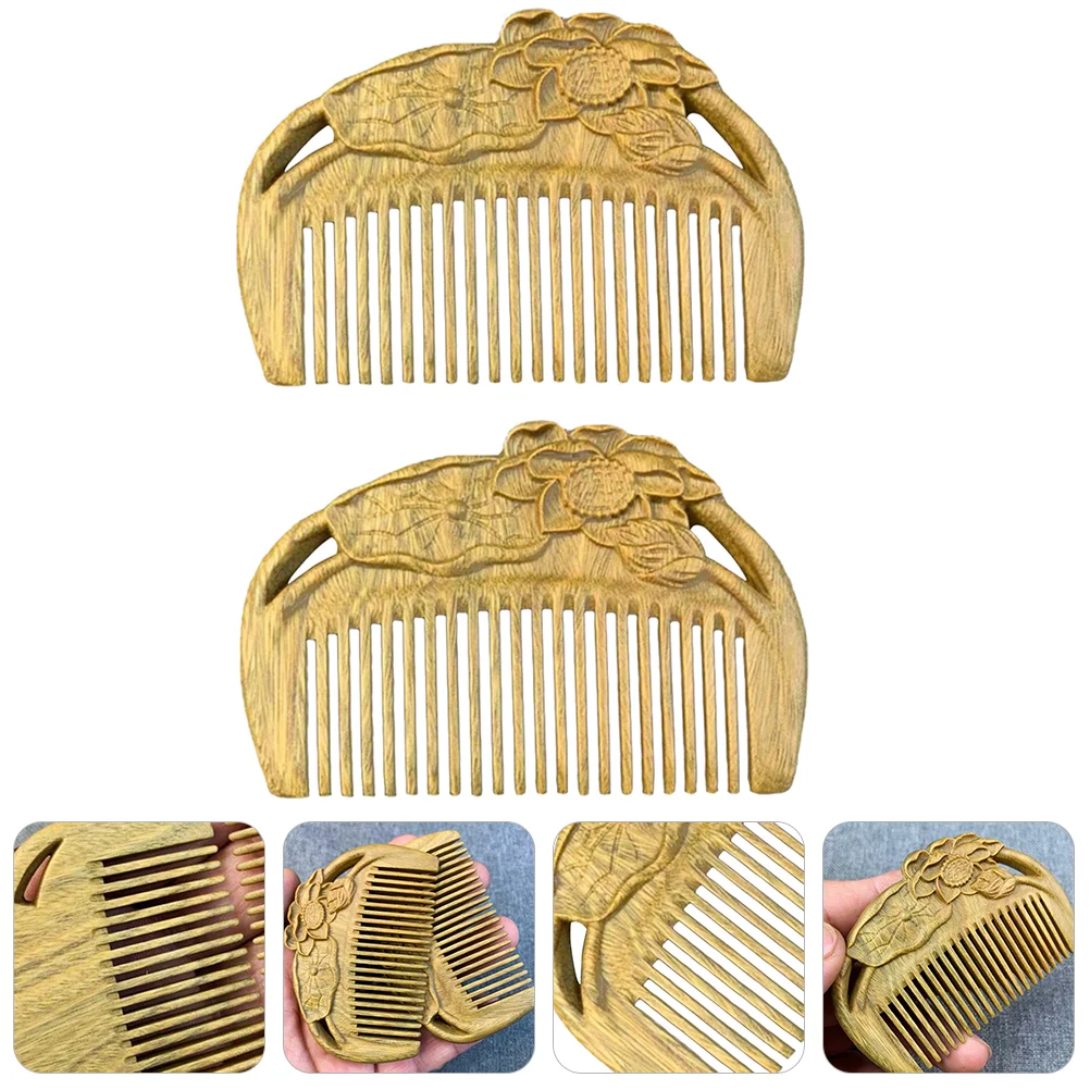 

2pcs Non-static Combs Creative Sandalwood Combs Household Hair Comb