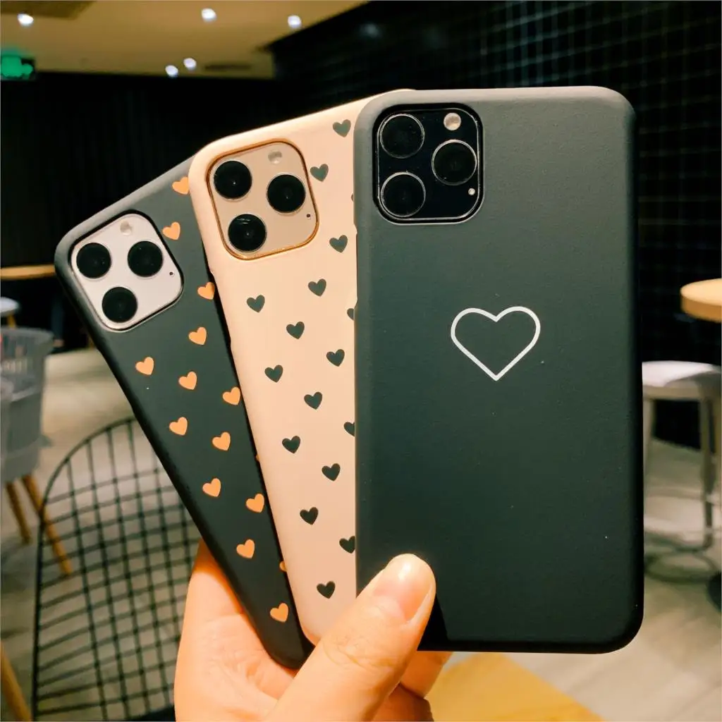 Карамельный цвет сердце любовь Матовый Жесткий Пластиковый ПК Защитный чехол