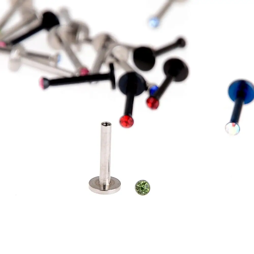 

10PCS Stainless Steel Color Eyebrow Bar Tongue Lip Nose Pircing Ear Studs Body Jewelry Fashion Piercing Set