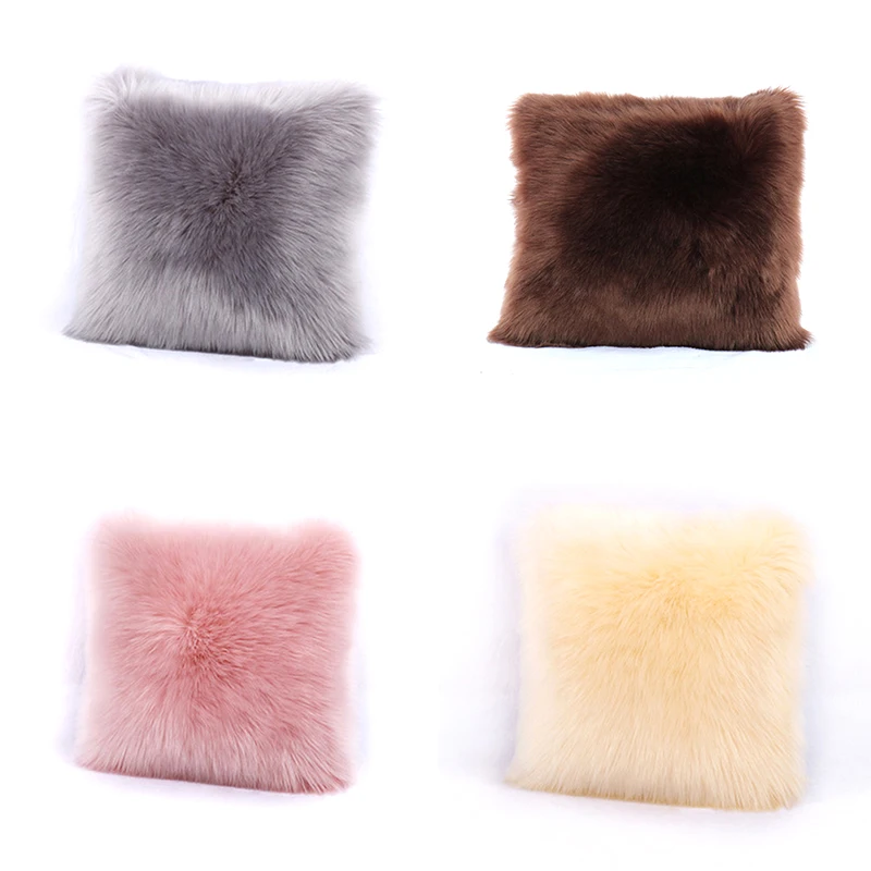 Чехол для подушки из искусственного меха 40 х40 см | Дом и сад