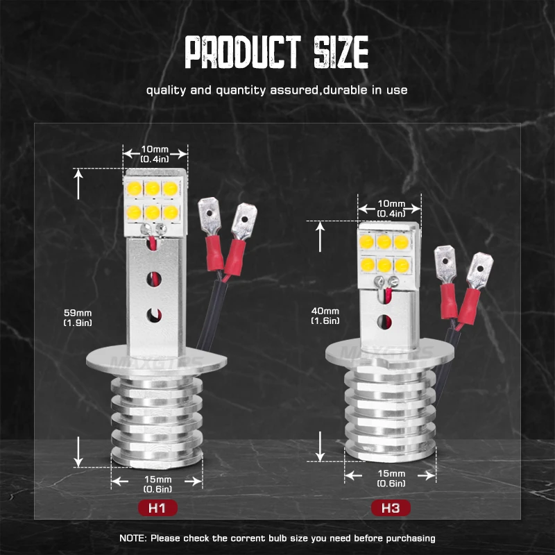 Светодиодный Суперяркий автомобильный противотуманный светильник H1 H3 2 шт. 12 SMD В