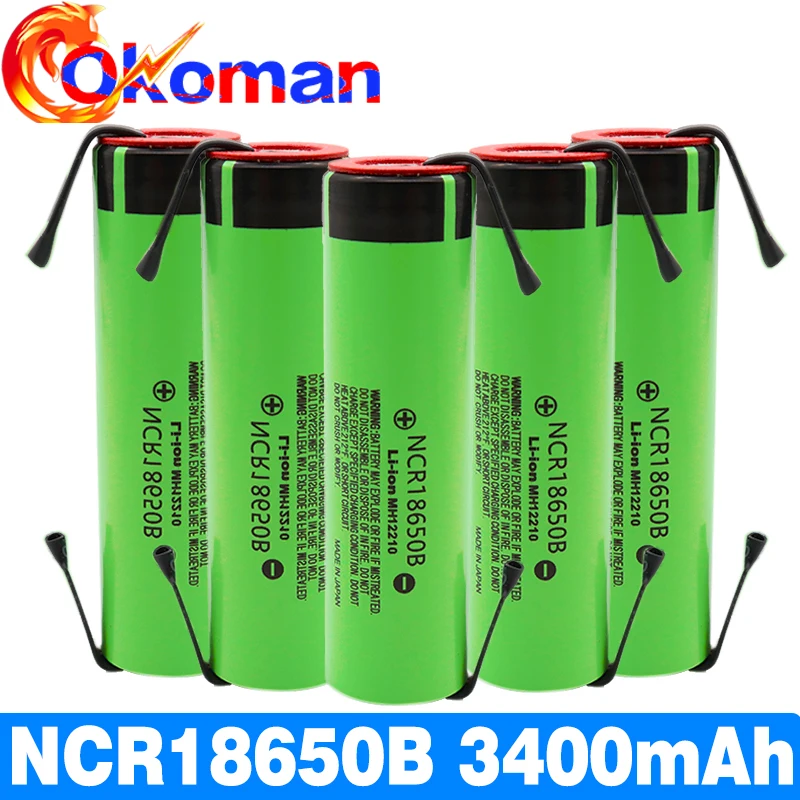 2-20 шт. новый оригинальный литиевый аккумулятор NCR18650B 3 7 В 3400 мА · ч 18650 никелевый