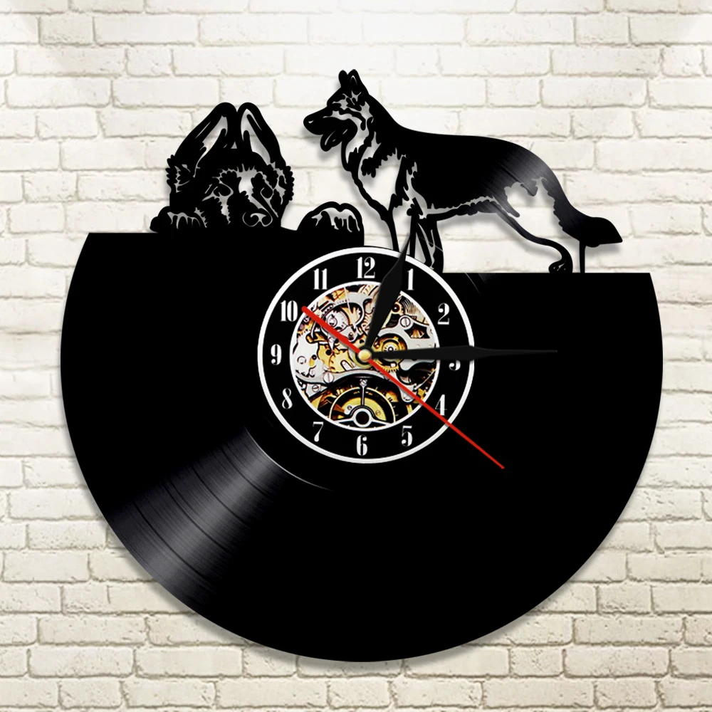 Собак современные виниловые настенные часы в виде мопса ПЭТ с животными разных