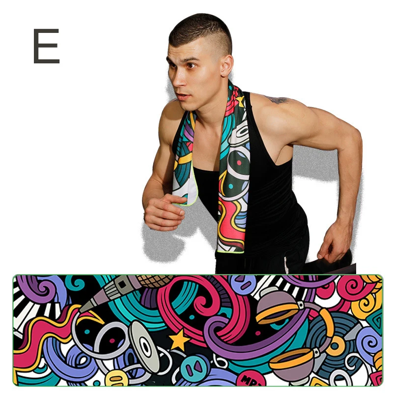 

Newly Cold Dry Cooling Sports Towel Printed Quick Dry Strong Absorbent Sweat Towel for Fitness BN99