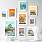 Постеры в скандинавском стиле для путешествий, город, Токио, Сеул, Сингапур, настенное искусство, живопись на холсте, Современный домашний декор, картина для гостиной