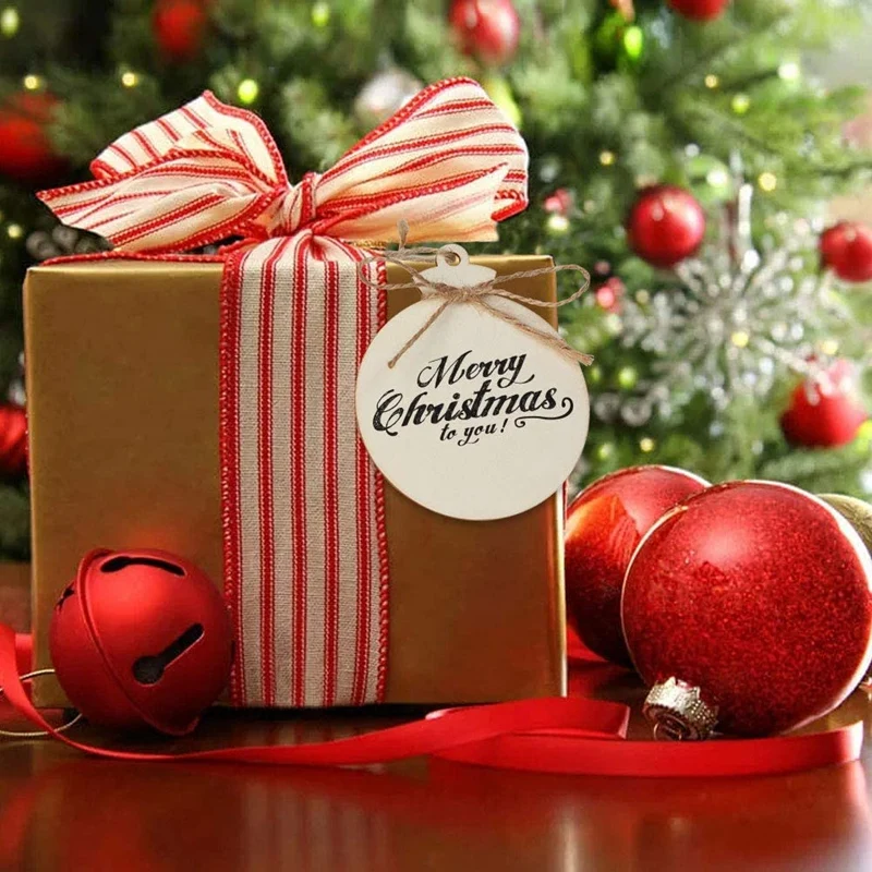 

50Pcs Wooden Ornaments Unfinished with Hole with 6Pcs Christmas Napkin Button Napkin Ring