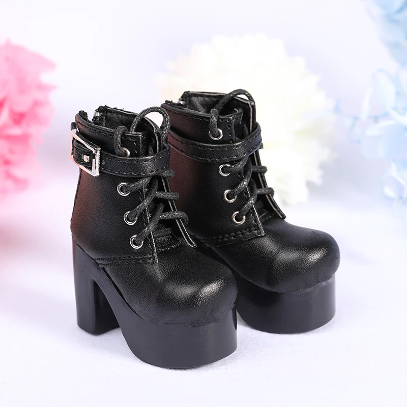 BJD dolls SD полусапожки на Высоком толстом каблуке черные сапоги шнуровке обувь для