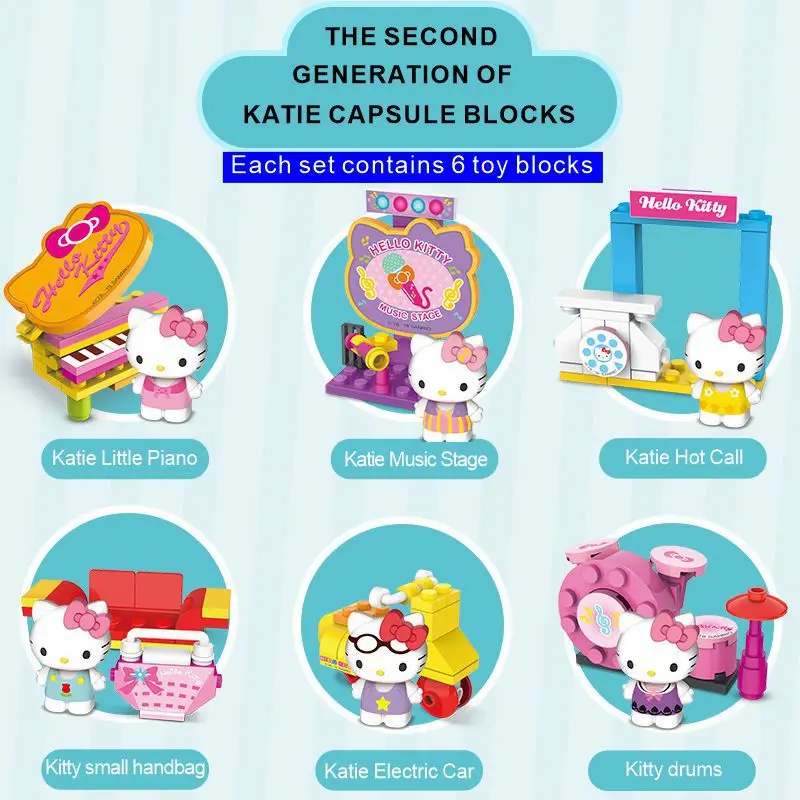

Ktcat Capsule Toy Assembled Puzzle ABS Pink Blue Building Blocks Doll Ornaments Girls Boys Halloween Toys Christmas Gifts