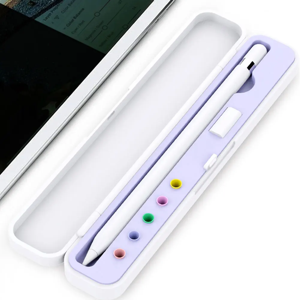 

Pencil Storage Box Portable ABS Silicone CasePencil Pen Nib Holder Portable Hard Cover Case for Apple Accessories