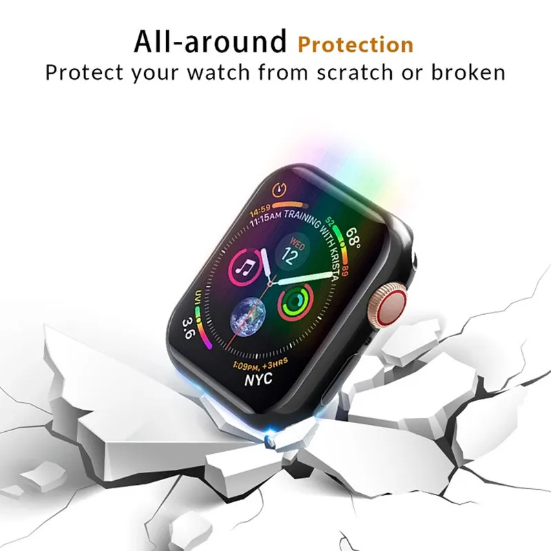 Cover For Apple Watch case 44mm/40mm iWatch 3 42mm/38mm Accessories TPU Bumper Screen Protector Apple watch series 5 4 3 se 6