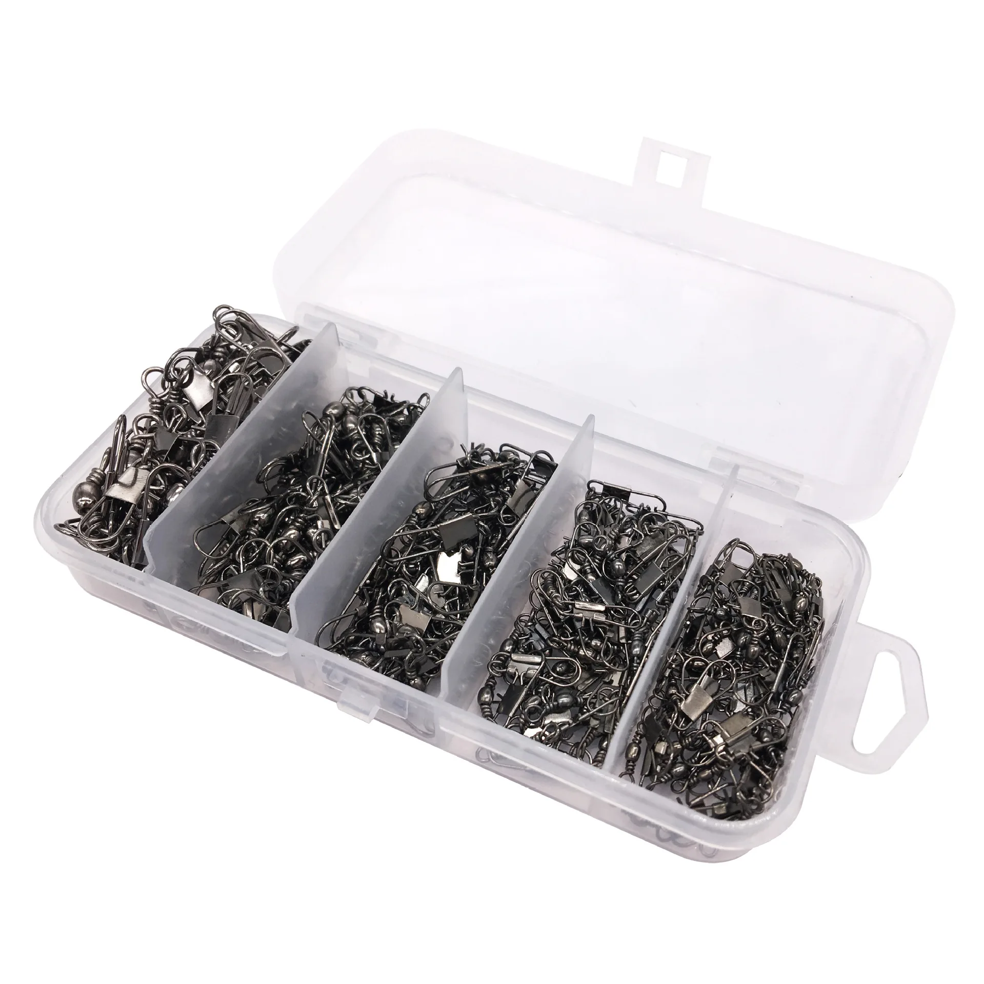 

50/100/200PCS Outdoor Fishing Accessaries Eight-shaped Ring Connector Swivele Pin Connector Set Storage Box Fishing Equipment