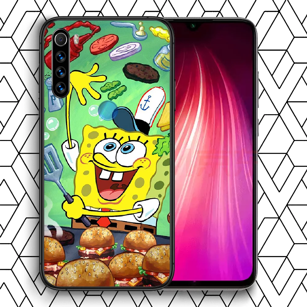 

SpongeBobs Cute Cartoon Phone Case Cover Hull For XIAOMI Redmi 7 7a 8 8a 9 9a NOTE 6 7 8 8t 9 9s Pro Max 4X Black Funda Silicone