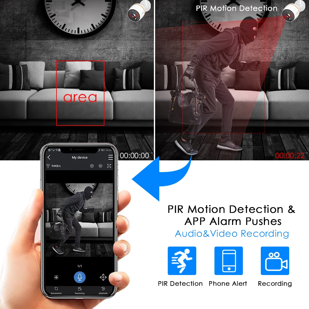 Hiseeu 1080P Беспроводная CCTV система 4CH сенсорный экран LCD NVR 2MP двухсторонняя аудио ip