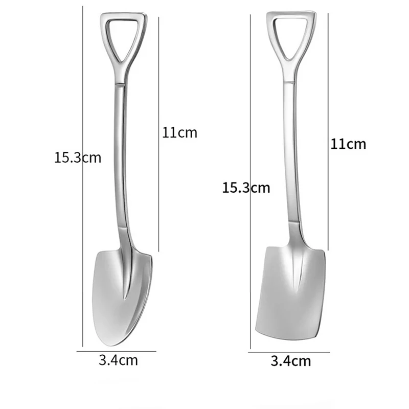 

Cutlery Set Creative Retro Shovel Coffee Spoon Stainless Steel Dessert Spoon Watermelon Ice Cream Tip Shovel Flat Tableware