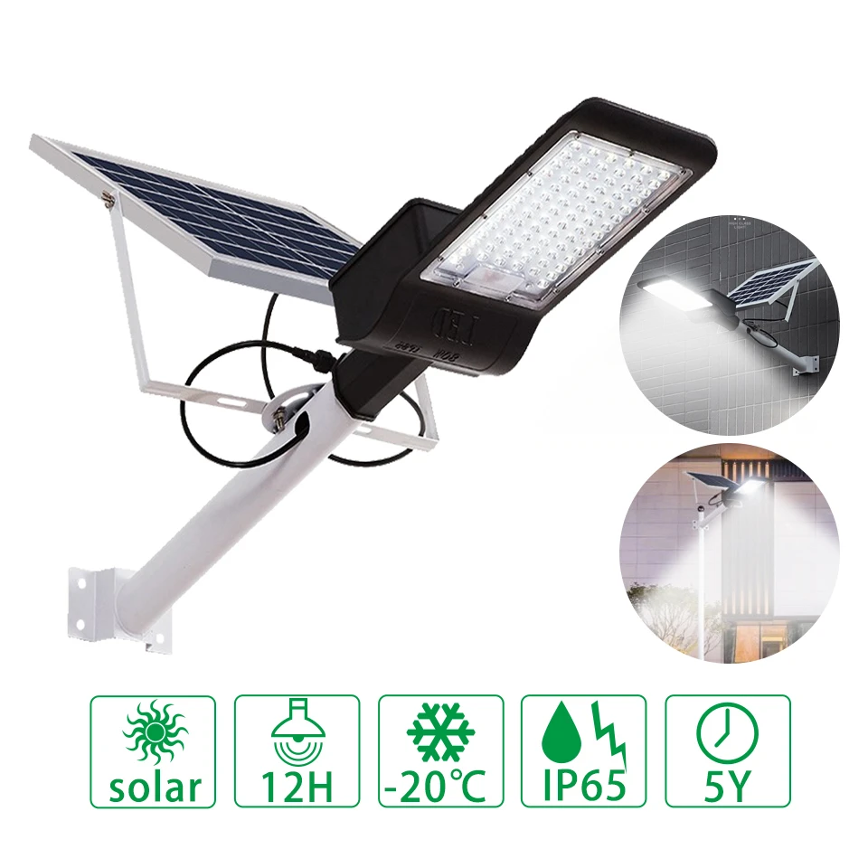 Черный корпус Солнечный светодиодный уличный светильник с линзами