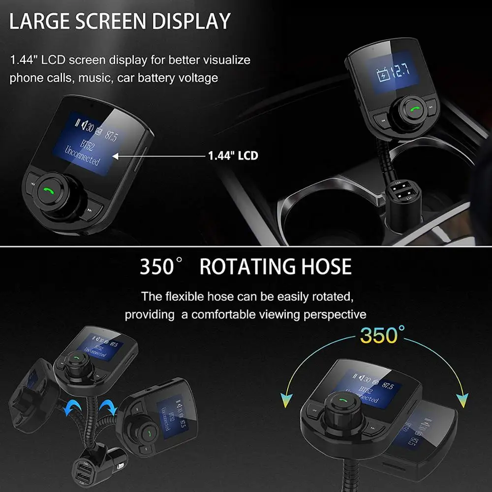 korseed car fm transmitter bluetooth kit 3 1a car charger usb port aux audio radio lcd display mp3 player phone handsfree carkit free global shipping