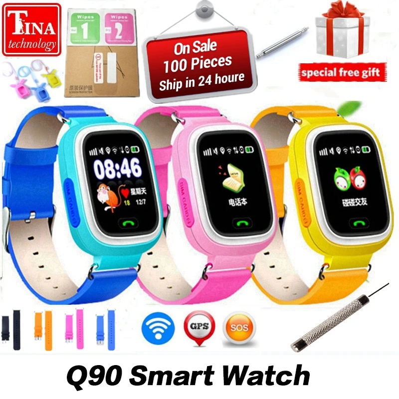 GIAUSA Q90 GPS телефон позиционирования модные детские часы 1 22 дюйма цветной сенсорный