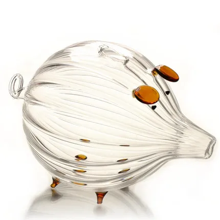 Stripe pig Зеленый коричневый розовый синий кот свинья копилка монета Сохранение Коробка милый прозрачный стеклянный подарок на день рождения Дети Девочки Мальчик - Цвет: Stripe pig