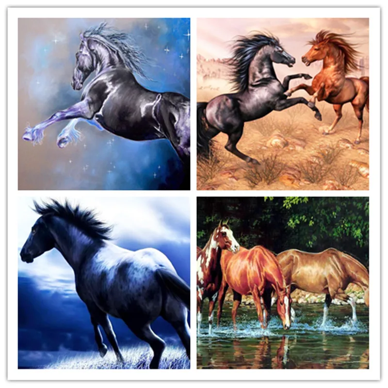 Алмазная картина животное лошадь вышивка бисером крестиком домашнее украшение с