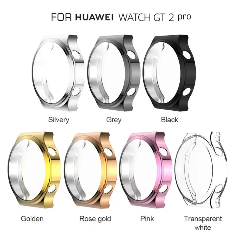 

Electroplate TPU Protective Watch Case Full Cover Screen Antifriction Protection Watch Cover Suitable For Huawei Watch GT 2 Pro
