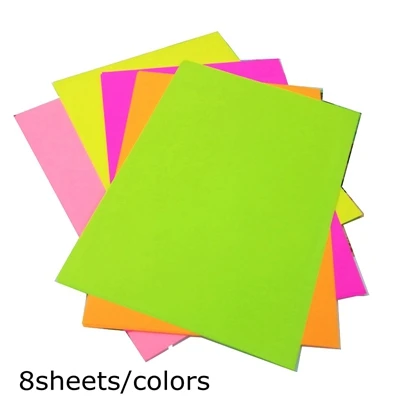 40sheets Цветная бумага А4 ручная оригами детская смешанная красная и черная цветная фотокопировальная бумага 80 г флюоресцентная печать бумаги - Цвет: 40sheets