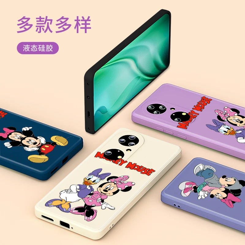 

Cute Mickey Cartoon Couple For Huawei P50 P40 P30 P20 Pro Lite 5G P Smart Z Plus Pro 2019 2021 Soft Liquid Phone Case Cover