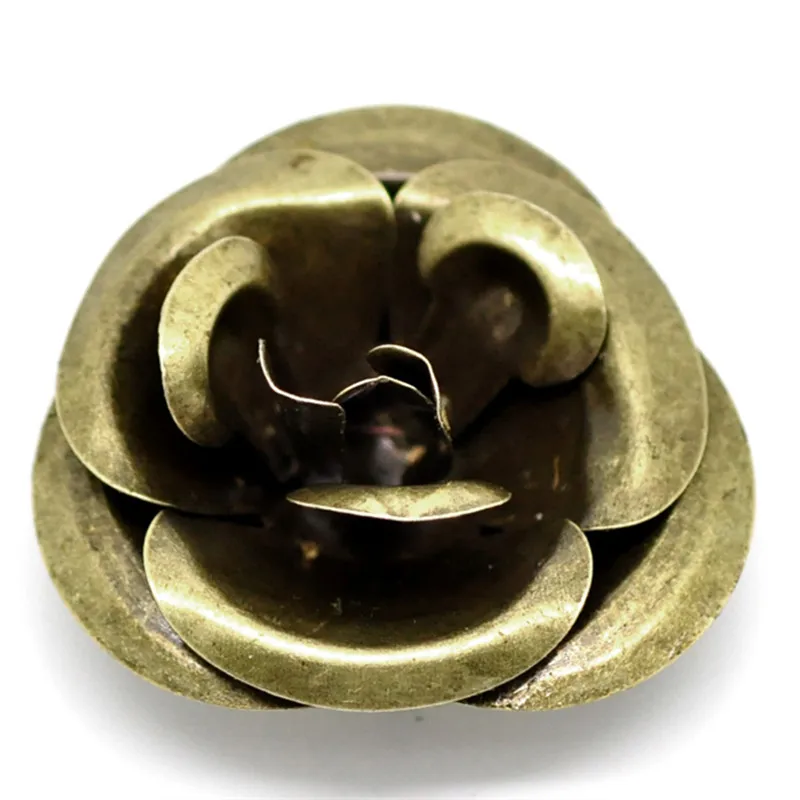 

8Seasons Antique Bronze Color Filigree Rose Flower Embellishments Handmade DIY Making Earrings Gift Jewelry Findings 4x4cm,10PCs