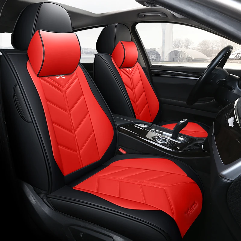 Полностью Покрытые эко кожаные чехлы для автомобильных сидений из искусственной