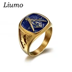 Liumo винтажные мужские байкерские кольца из сплава в стиле панк с капающим маслом Синего и золотого цвета Lr1270