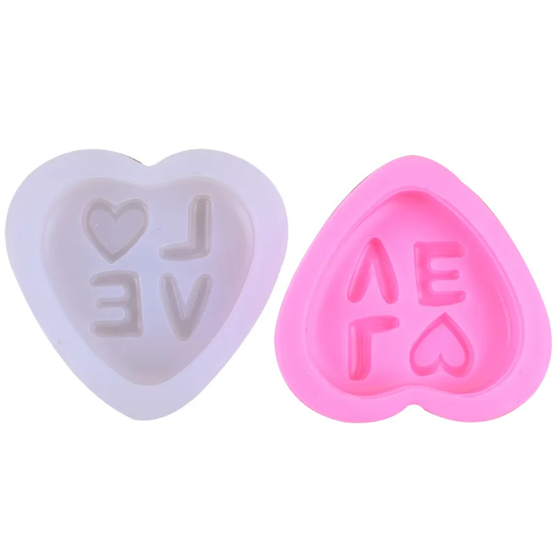 

Love handmade soap silicone mold DIY letter LOVE heart shaped fondant cake decoration Chocolate Fudge Pudding Ice Cube Mold