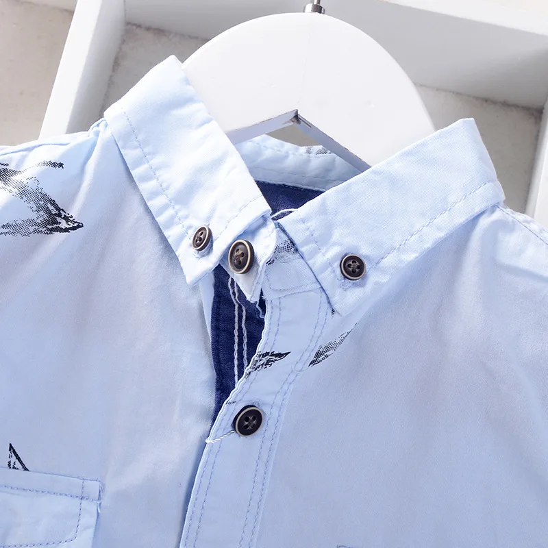 Рубашка с короткими рукавами для мальчиков 2020 летняя рубашка детский топ